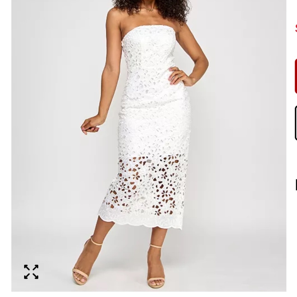 Lace Eyelet Midi Dress